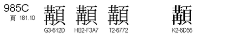U+985C